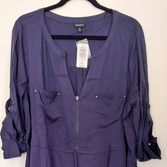 Torrid Dresses & Skirts - Torrid Navy Challis Shirt Dress Size 2 NWT